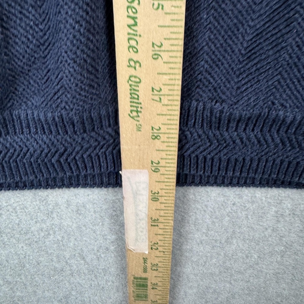 Chaps Ralph Lauren Sweater Mens XXL Navy Blue Chevron Knit Cotton Crew Preppy - Picture 7 of 8
